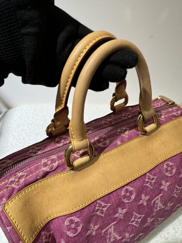 【LV】粉色牛仔曼哈頓手提包