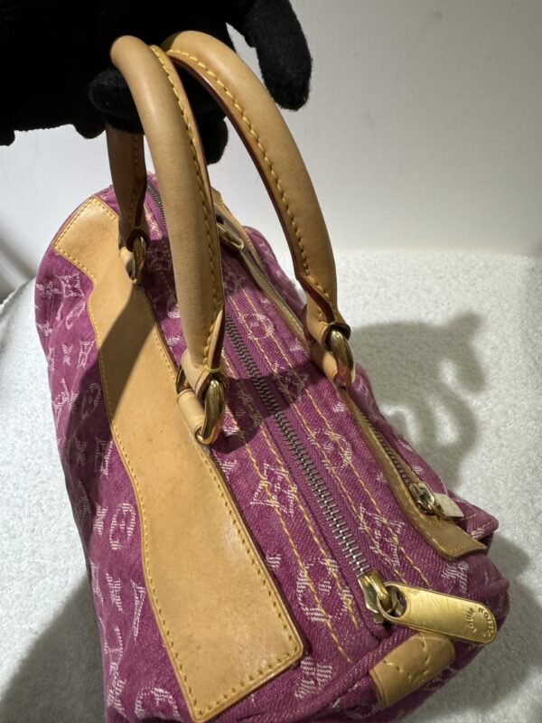 【LV】粉色牛仔曼哈頓手提包