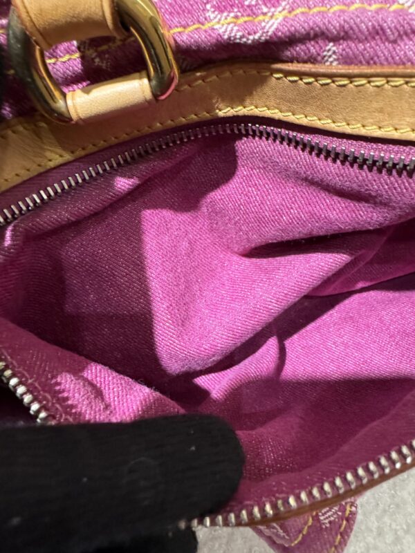 【LV】粉色牛仔曼哈頓手提包