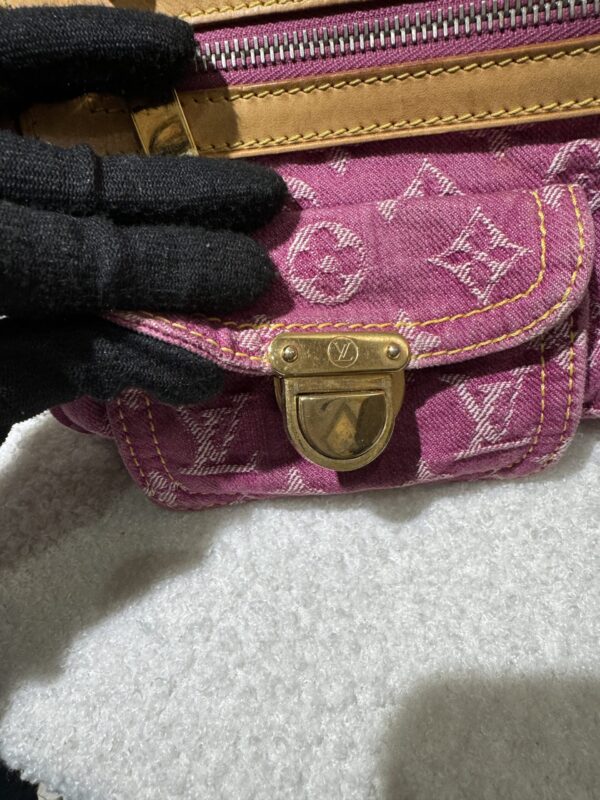 【LV】粉色牛仔曼哈頓手提包