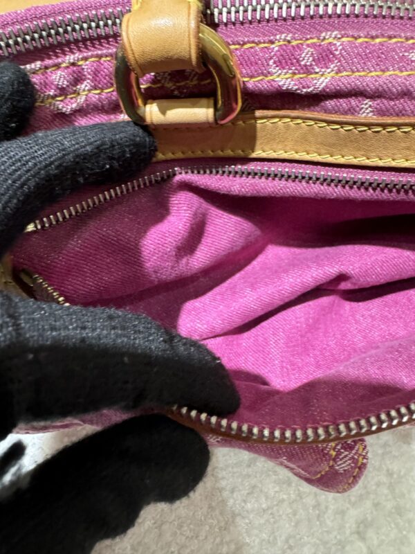 【LV】粉色牛仔曼哈頓手提包